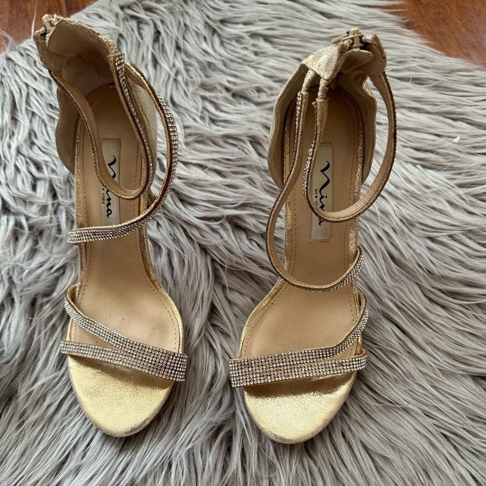 Nina Ricci gold heels